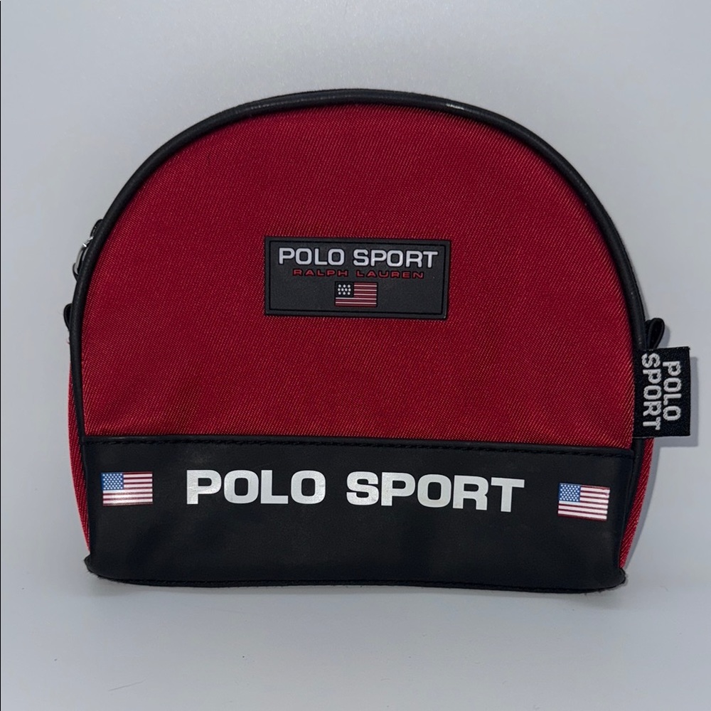Vintage 1990s Polo by Ralph Lauren Red and Black Toiletry Bag - Picture 2 of 5